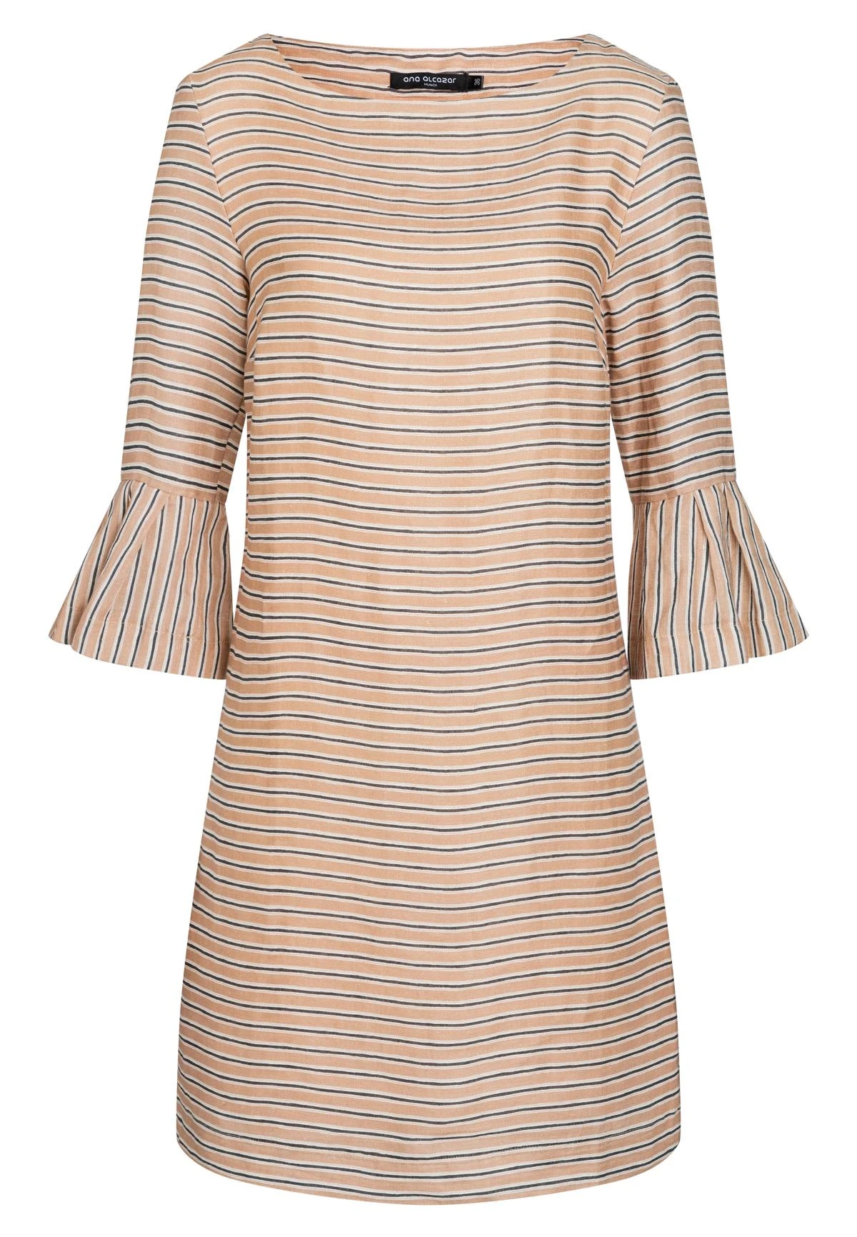 Ana Alcazar Volant Jurk Zemos Licht-Beige 2 Ana Alcazar Volant Jurk Zemos Licht-Beige - Afbeelding 2