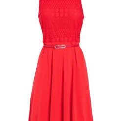 Ana Alcazar Mix Jurk Sanobea Rood -Goedkope Mooie Kled Winkel ana alcazar 046954 2694 500 1