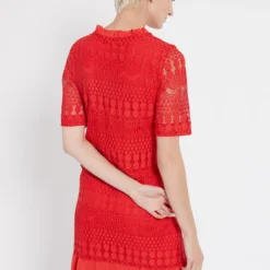 Ana Alcazar Korte Mouwen Jurk Santyle Rood -Goedkope Mooie Kled Winkel ana alcazar 046955 2694 500 4