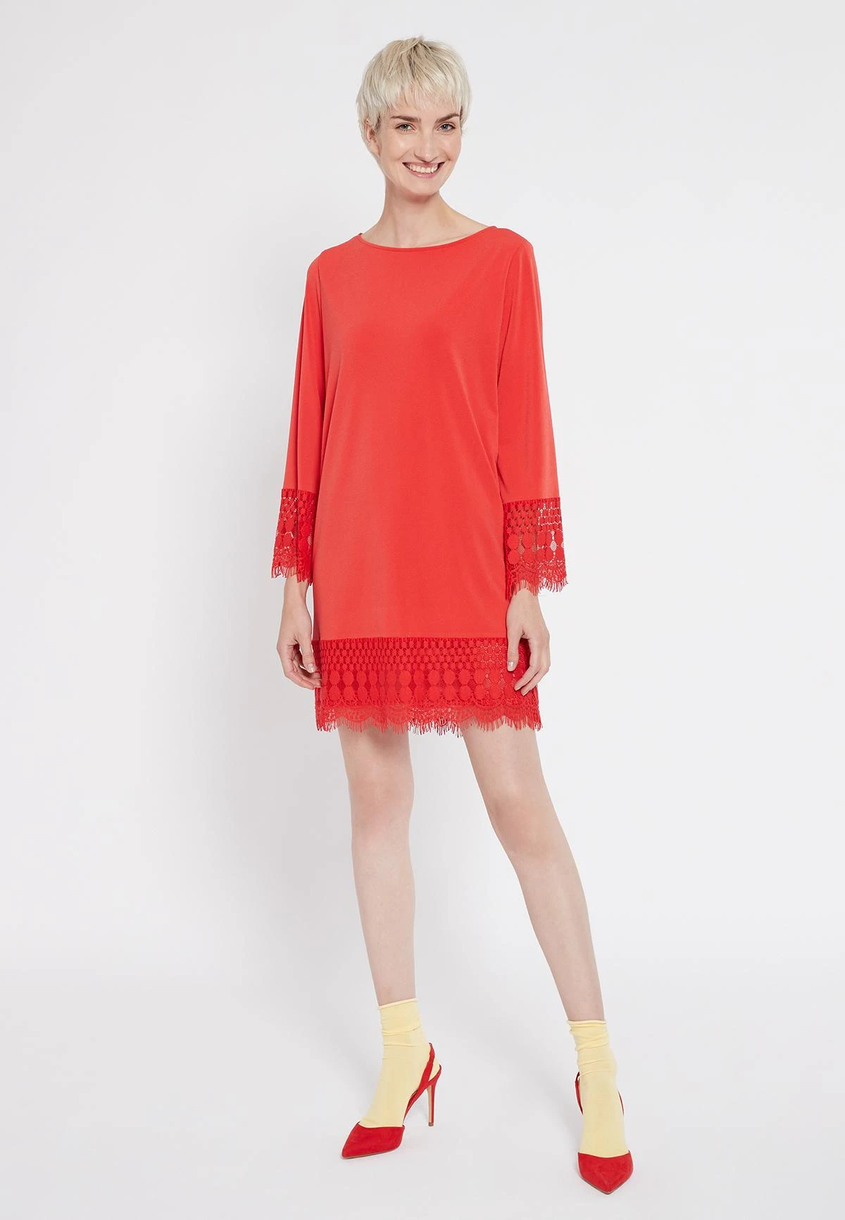 Ana Alcazar Lange Mouwen Jurk Saorea Rood 1 Ana Alcazar Lange Mouwen Jurk Saorea Rood