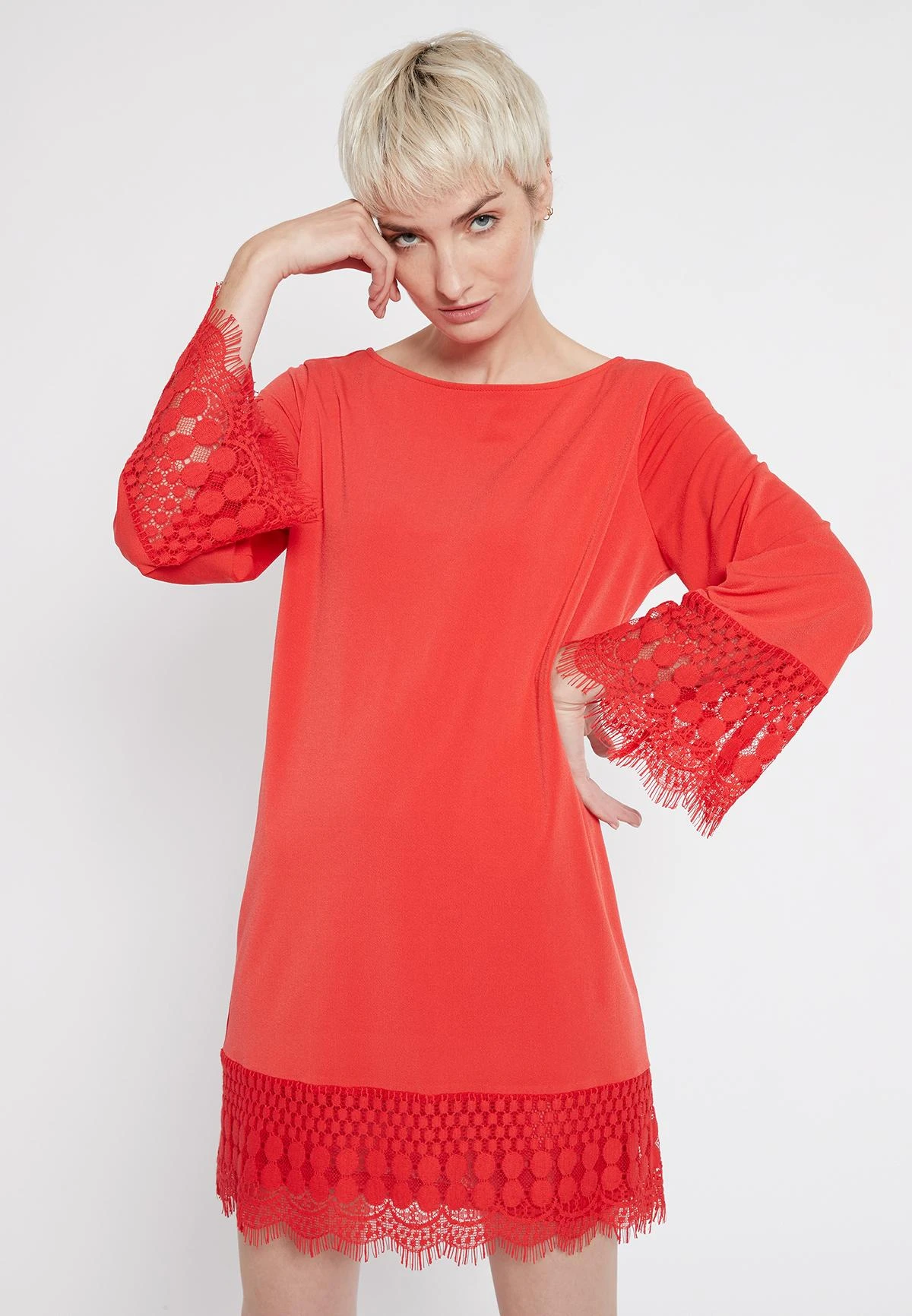 Ana Alcazar Lange Mouwen Jurk Saorea Rood 2 Ana Alcazar Lange Mouwen Jurk Saorea Rood - Afbeelding 2