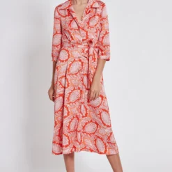 Ana Alcazar Midi Jurk Tefrola Geel -Goedkope Mooie Kled Winkel ana alcazar 047211 2754 500 2