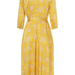 Ana Alcazar Midi Jurk Tefrola Geel