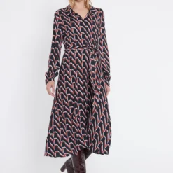 Ana Alcazar Midi Jurk Vabunea Bruin