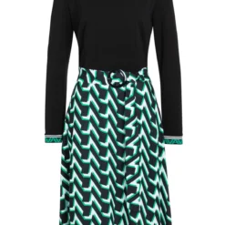 Ana Alcazar Mix Jurk Vabury Groen -Goedkope Mooie Kled Winkel ana alcazar 047328 2790 400 1