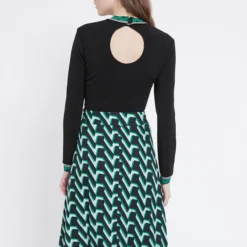 Ana Alcazar Mix Jurk Vabury Groen -Goedkope Mooie Kled Winkel ana alcazar 047328 2790 400 4