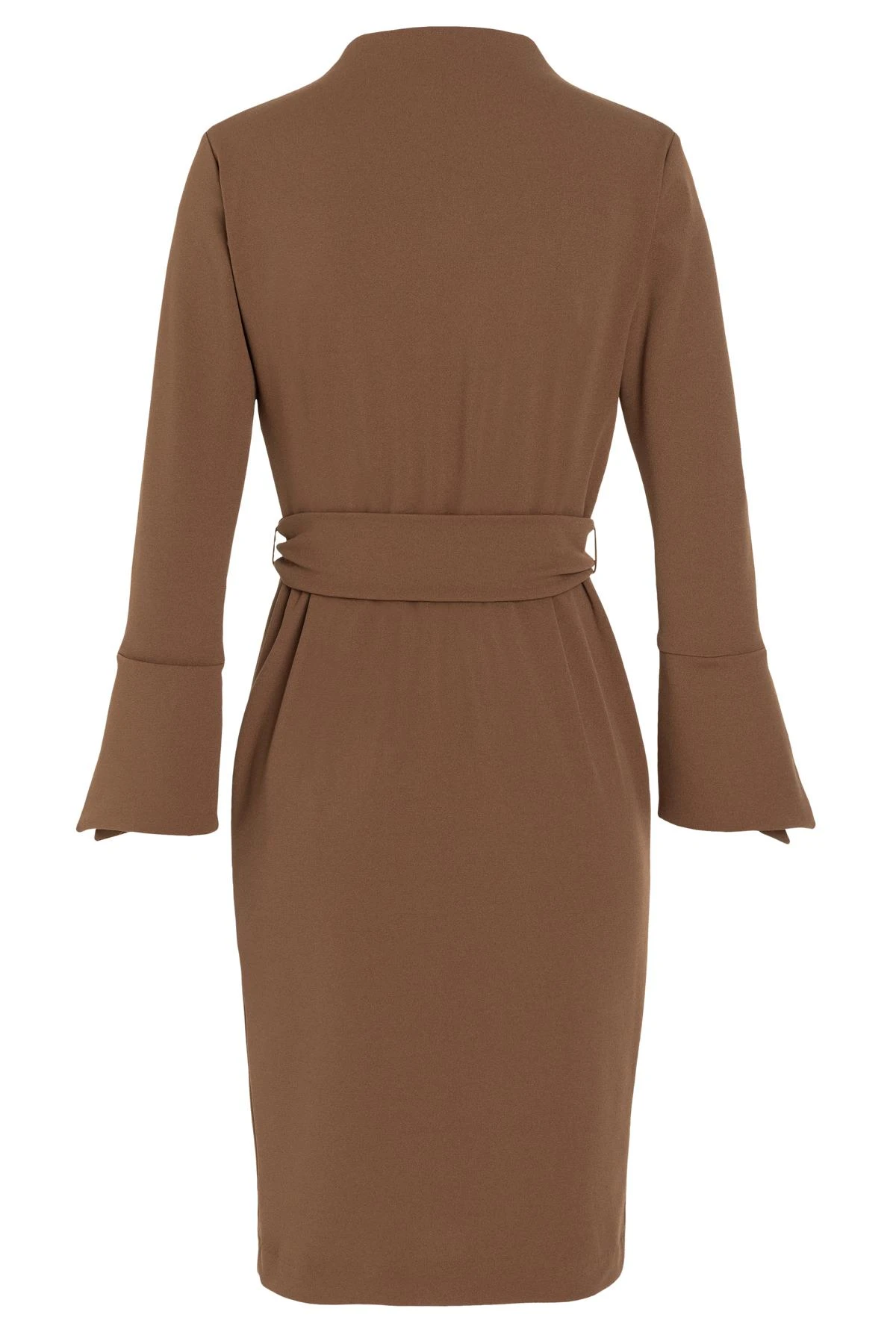 Ana Alcazar Strakke Jurk Vafewis Bruin 6 Ana Alcazar Strakke Jurk Vafewis Bruin - Afbeelding 6