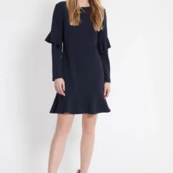 Ana Alcazar Volant Jurk Waisy Blauw