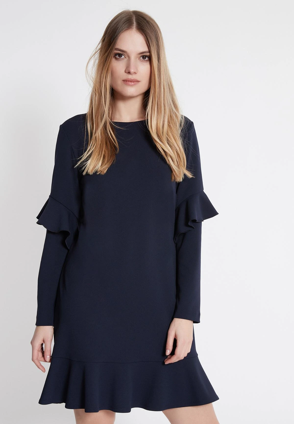 Ana Alcazar Volant Jurk Waisy Blauw 2 Ana Alcazar Volant Jurk Waisy Blauw - Afbeelding 2