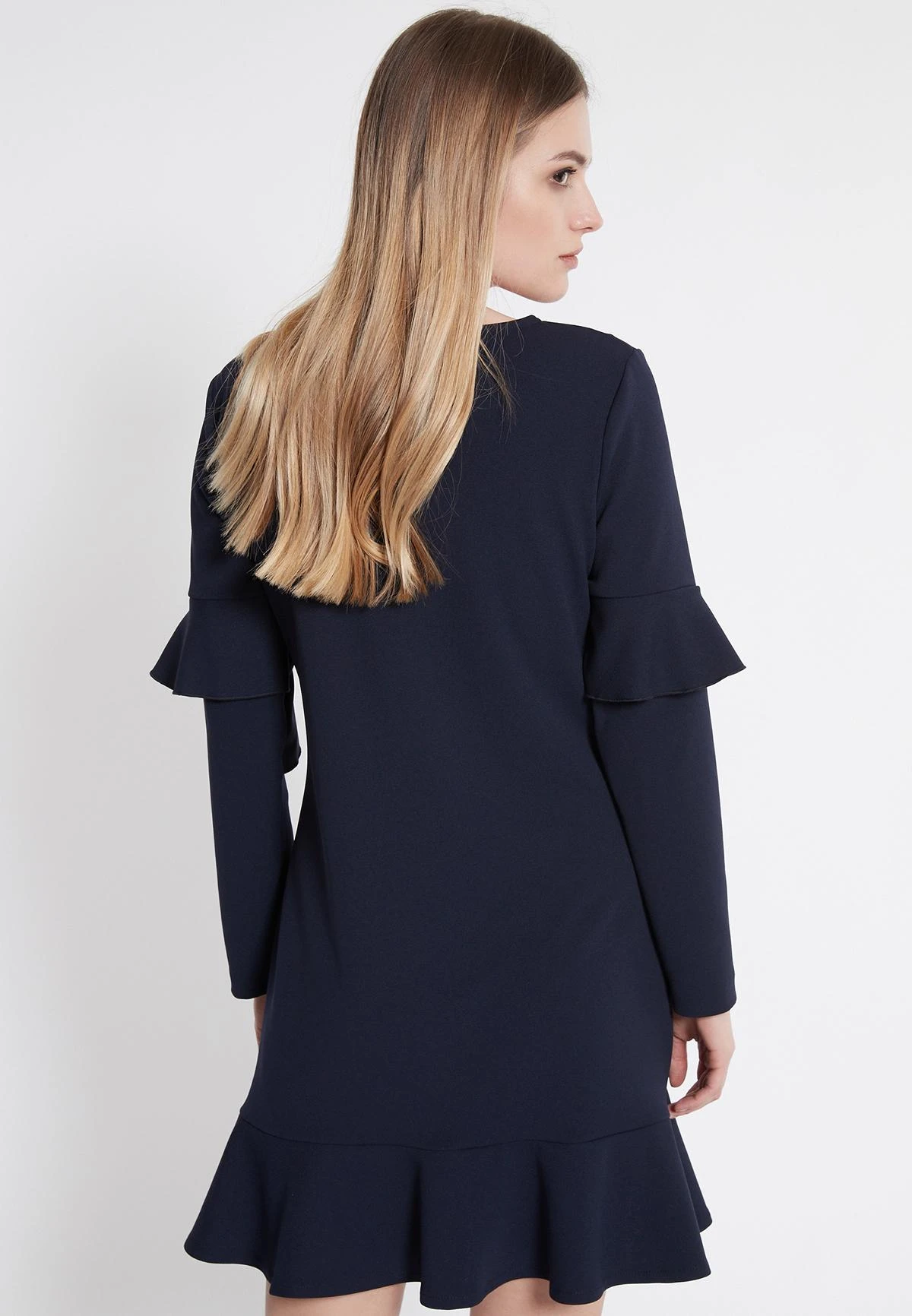 Ana Alcazar Volant Jurk Waisy Blauw 3 Ana Alcazar Volant Jurk Waisy Blauw - Afbeelding 3