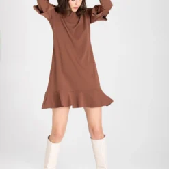 Ana Alcazar Volant Jurk Waisea Bruin