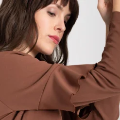 Ana Alcazar Volant Jurk Waisea Bruin -Goedkope Mooie Kled Winkel ana alcazar 047500 2828 8505