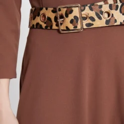 Ana Alcazar Midi Jurk Walore Bruin -Goedkope Mooie Kled Winkel ana alcazar 047504 2828 800 5