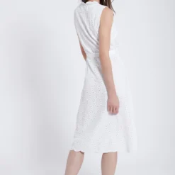 Ana Alcazar Mouwloos Jurk Zekyl Wit -Goedkope Mooie Kled Winkel ana alcazar 047612 2863 7004