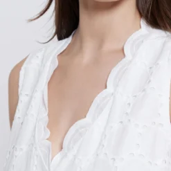 Ana Alcazar Mouwloos Jurk Zekyl Wit -Goedkope Mooie Kled Winkel ana alcazar 047612 2863 7005