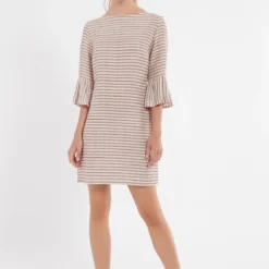 Ana Alcazar Volant Jurk Zemes Donker-Beige