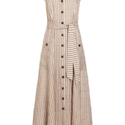 Ana Alcazar Midi Jurk Zemy Donker-Beige 11 Ana Alcazar Midi Jurk Zemy Donker-Beige -Goedkope Mooie Kled Winkel ana alcazar 047622 2866 8081