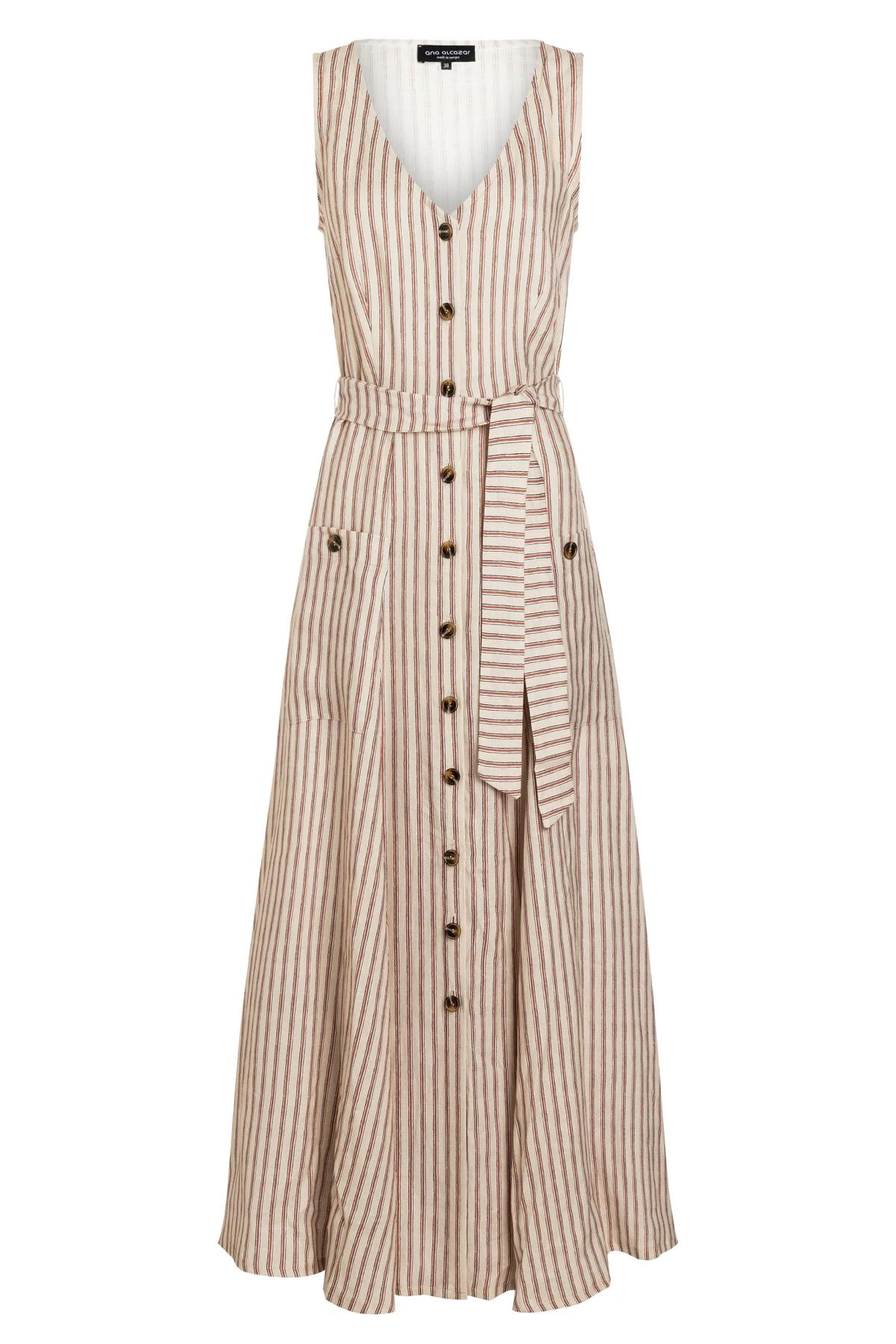 Ana Alcazar Midi Jurk Zemy Donker-Beige 6 Ana Alcazar Midi Jurk Zemy Donker-Beige - Afbeelding 6