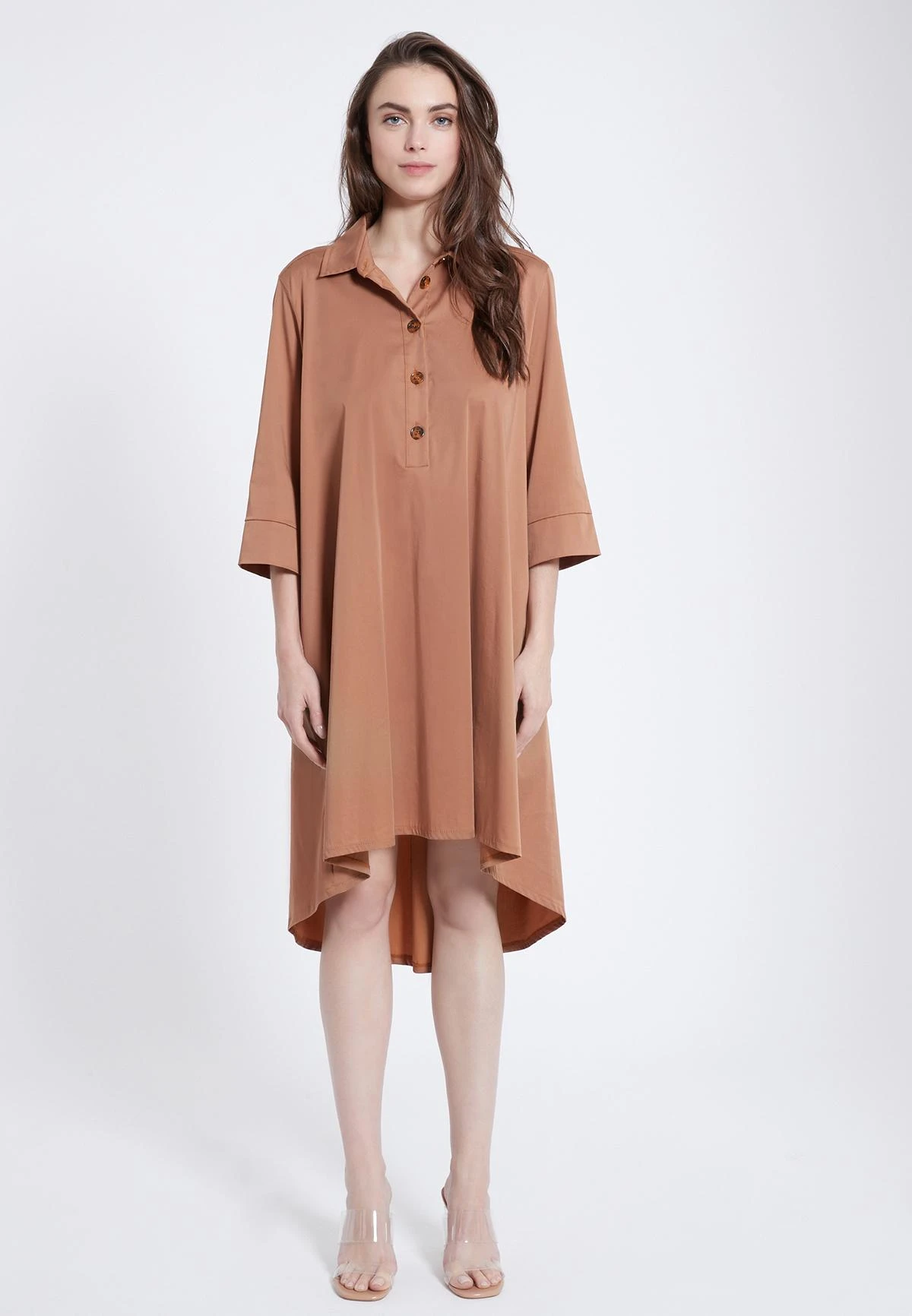 Ana Alcazar Blouse Jurk Zepoa Bruin 1 Ana Alcazar Blouse Jurk Zepoa Bruin