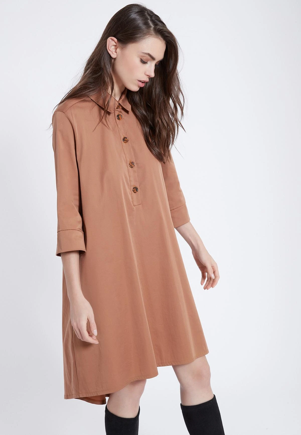 Ana Alcazar Blouse Jurk Zepoa Bruin 2 Ana Alcazar Blouse Jurk Zepoa Bruin - Afbeelding 2