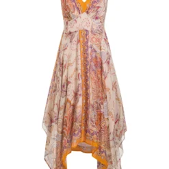 Ana Alcazar Zijden Jurk Zezea Beige -Goedkope Mooie Kled Winkel ana alcazar 047671 2879 8001