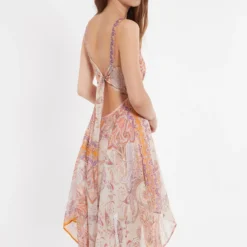 Ana Alcazar Zijden Jurk Zezea Beige -Goedkope Mooie Kled Winkel ana alcazar 047671 2879 8004