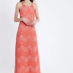 Ana Alcazar Ana Alazar Maxi Jurk Afrea Rood-Wit