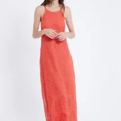 Ana Alcazar Maxi Jurk Afris Rood