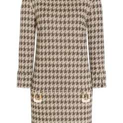 Ana Alcazar Houndstooth Jurk Beipy -Goedkope Mooie Kled Winkel ana alcazar 048126 2979 8001