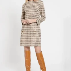 Ana Alcazar Houndstooth Jurk Beipy