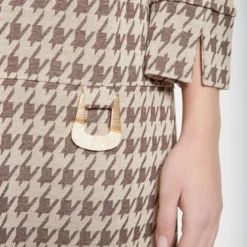 Ana Alcazar Houndstooth Jurk Beipy -Goedkope Mooie Kled Winkel ana alcazar 048126 2979 8005