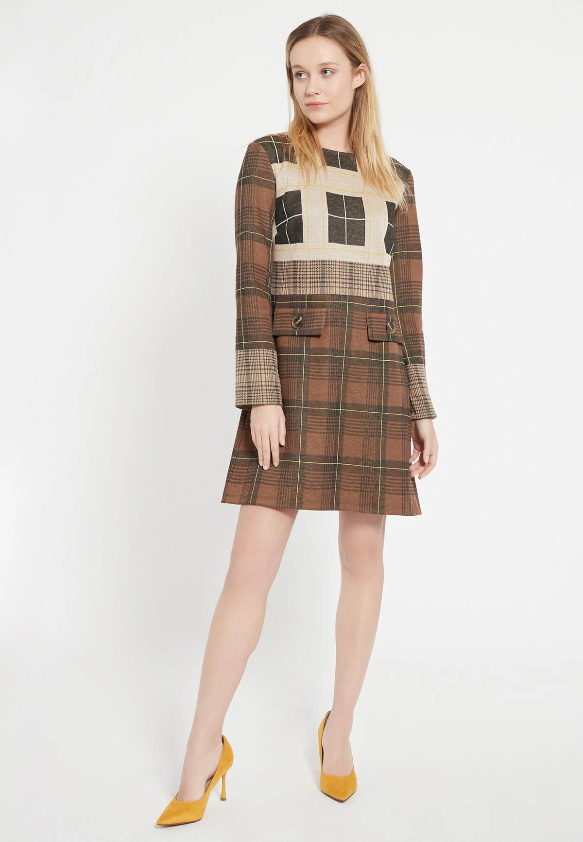 Ana Alcazar Geruite Jurk Belly 1 Ana Alcazar Geruite Jurk Belly