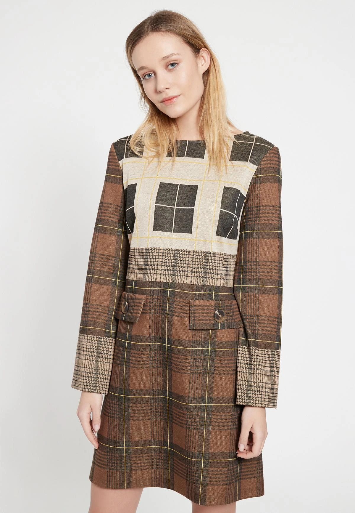 Ana Alcazar Geruite Jurk Belly 2 Ana Alcazar Geruite Jurk Belly - Afbeelding 2